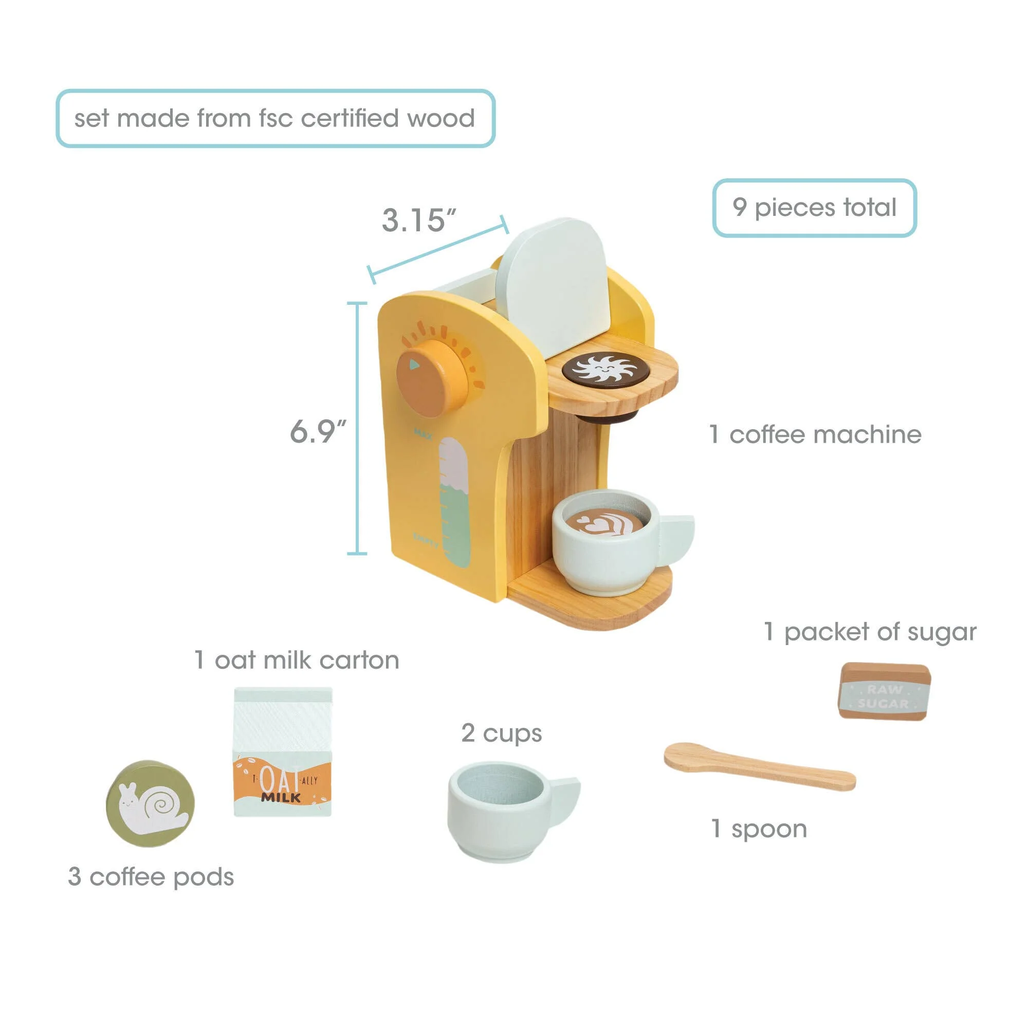 Barista in Training Wooden Coffee Set, Developmental Toys - Image 3