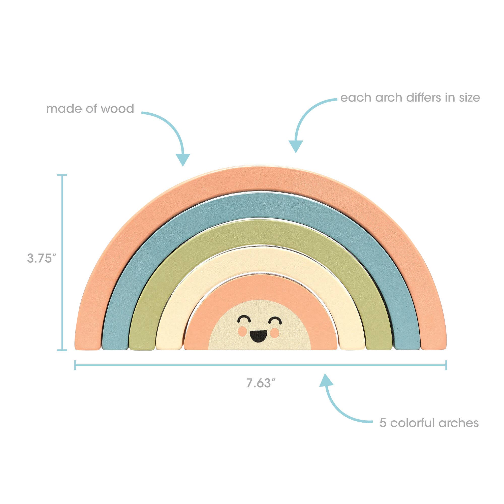 Wooden Stacking Rainbow Baby & Toddler Toy Nursery Decor - Image 3