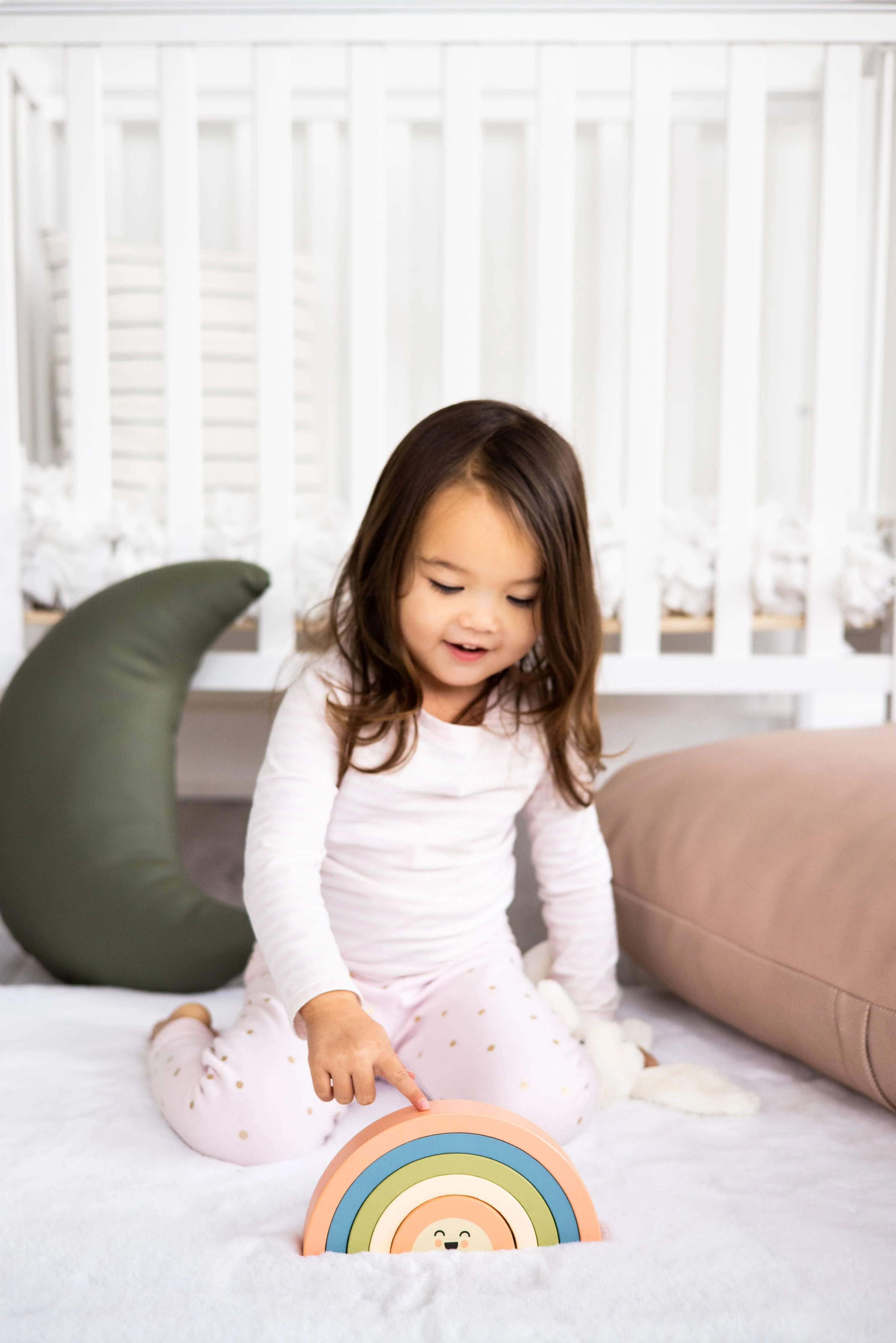 Wooden Stacking Rainbow Baby & Toddler Toy Nursery Decor - Image 4