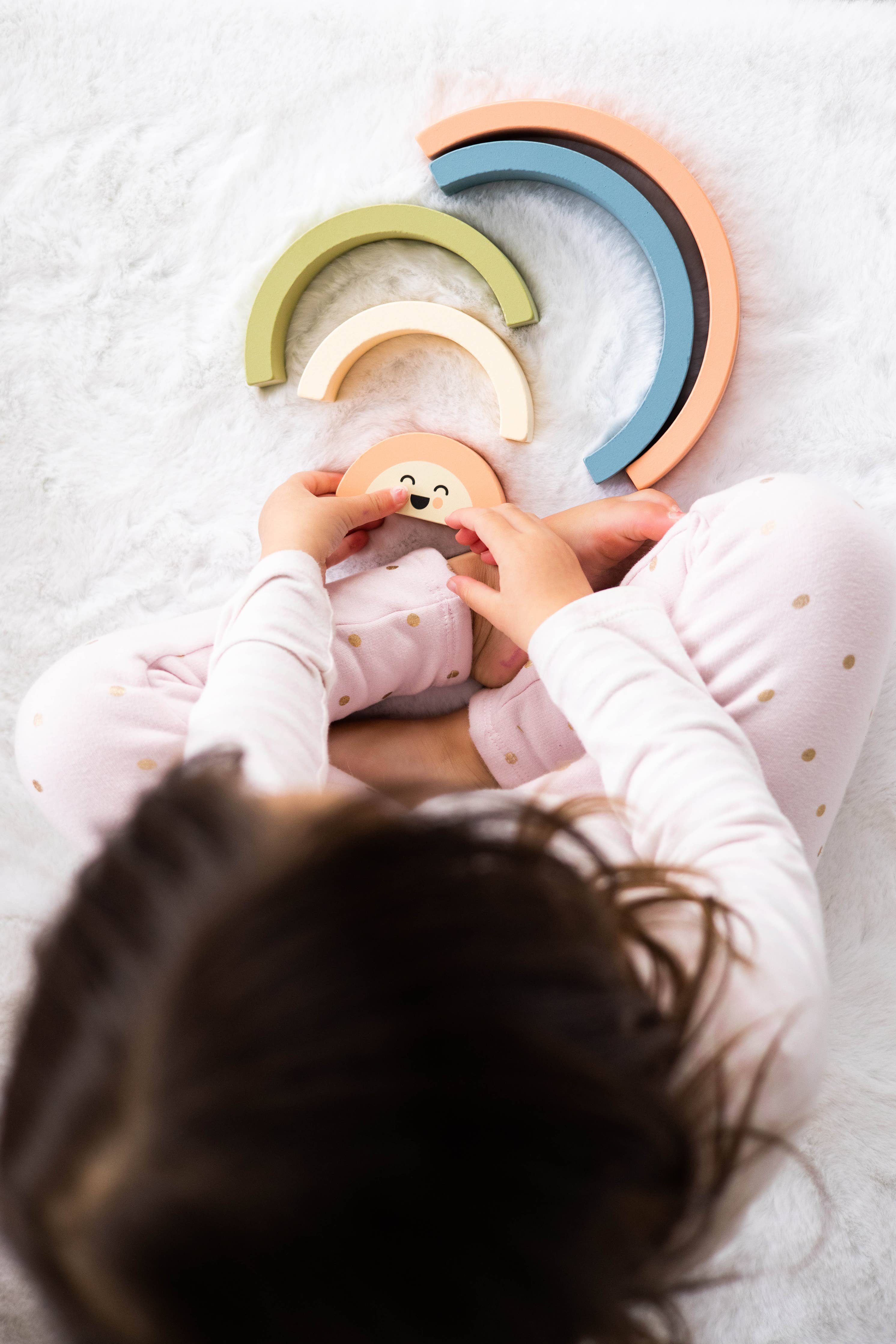 Wooden Stacking Rainbow Baby & Toddler Toy Nursery Decor - Image 5